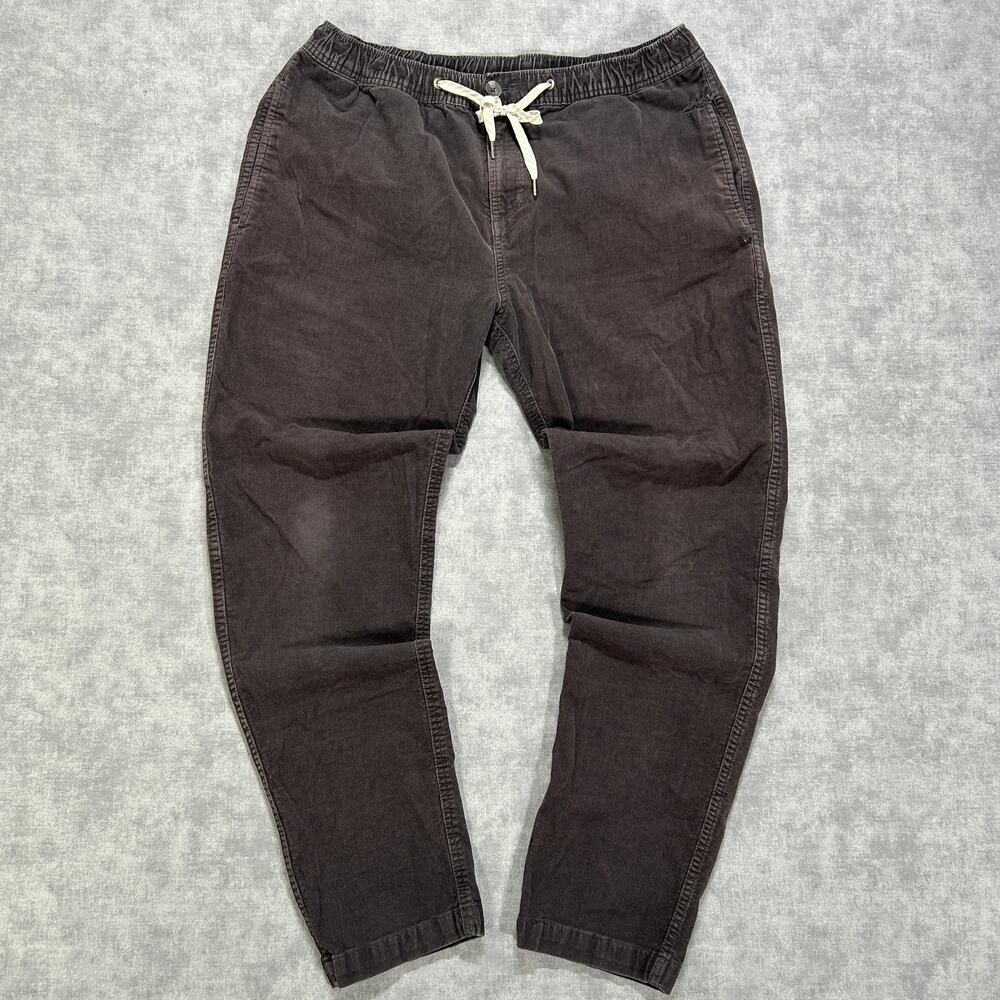 Vuori Optimist Pants V440 Mens L Charcoal Grey Stretch Corduroy Drawstring